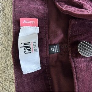 CAbi Deep Wine Skinny Jeans